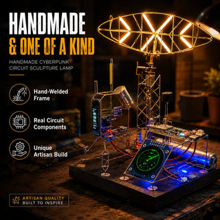 Handmade Cyberpunk Circuit Sculpture Lamp