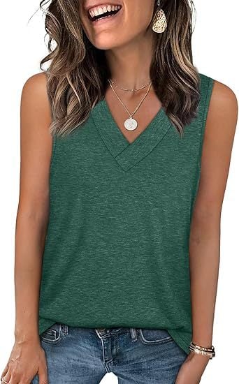 SereneFit - Chic Sleeveless V-Neck Top for Everyday Ease