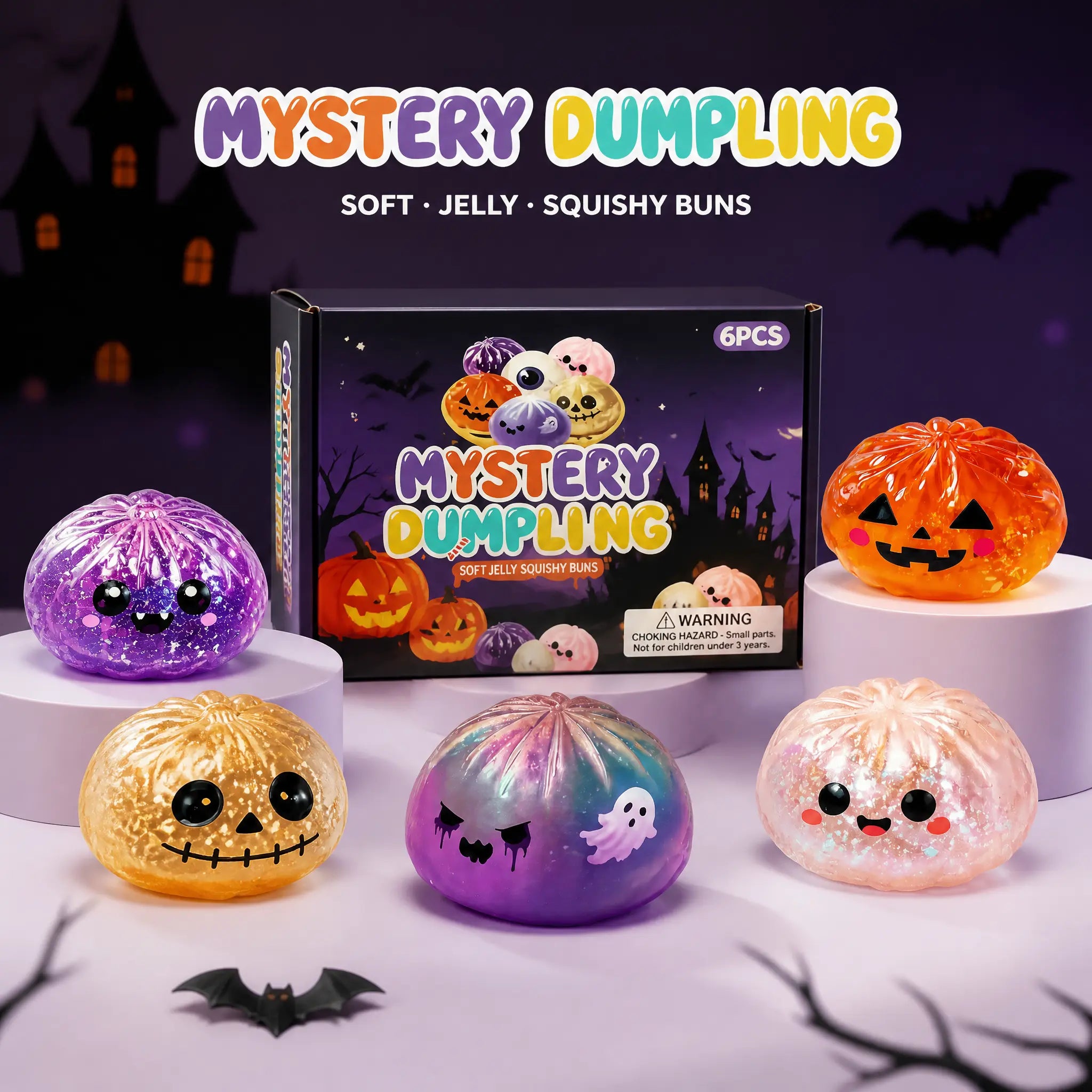 Cute Halloween Scary Ghost Maruko Squeeze Toy Set
