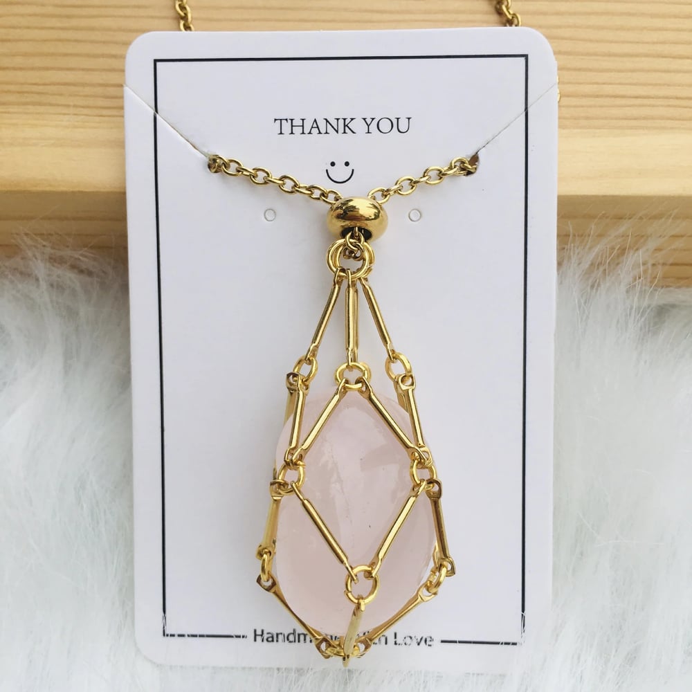 CrystalNest – Handmade Stone Holder Necklace