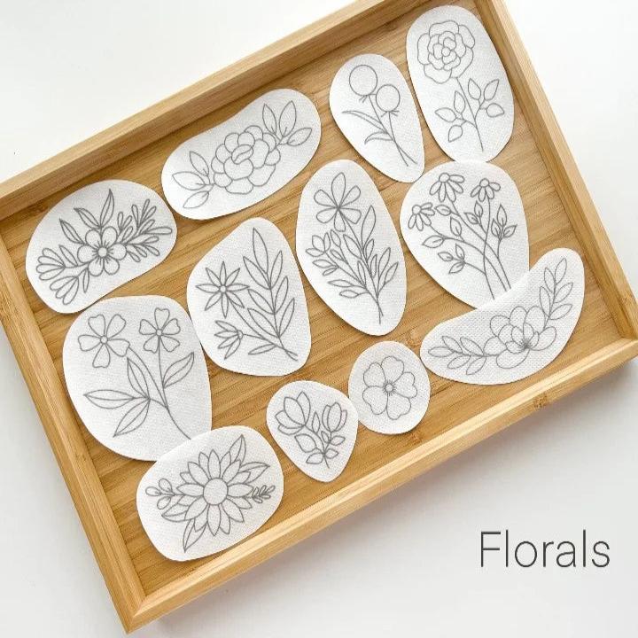 AquaPetals - Water Soluble Embroidery Pattern (25 PCS)