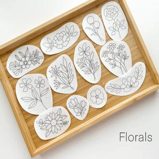 AquaPetals - Water Soluble Embroidery Pattern (25 PCS)