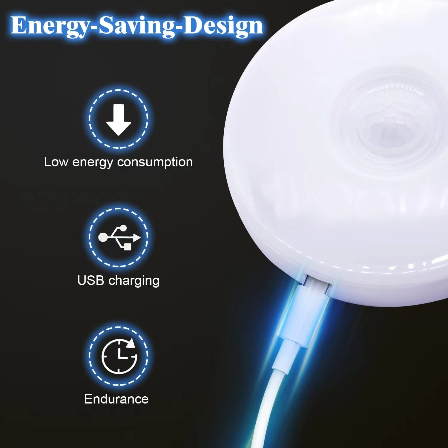 3/6 Pack 8LEDs Rechargeable Motion Sensor Night Lights