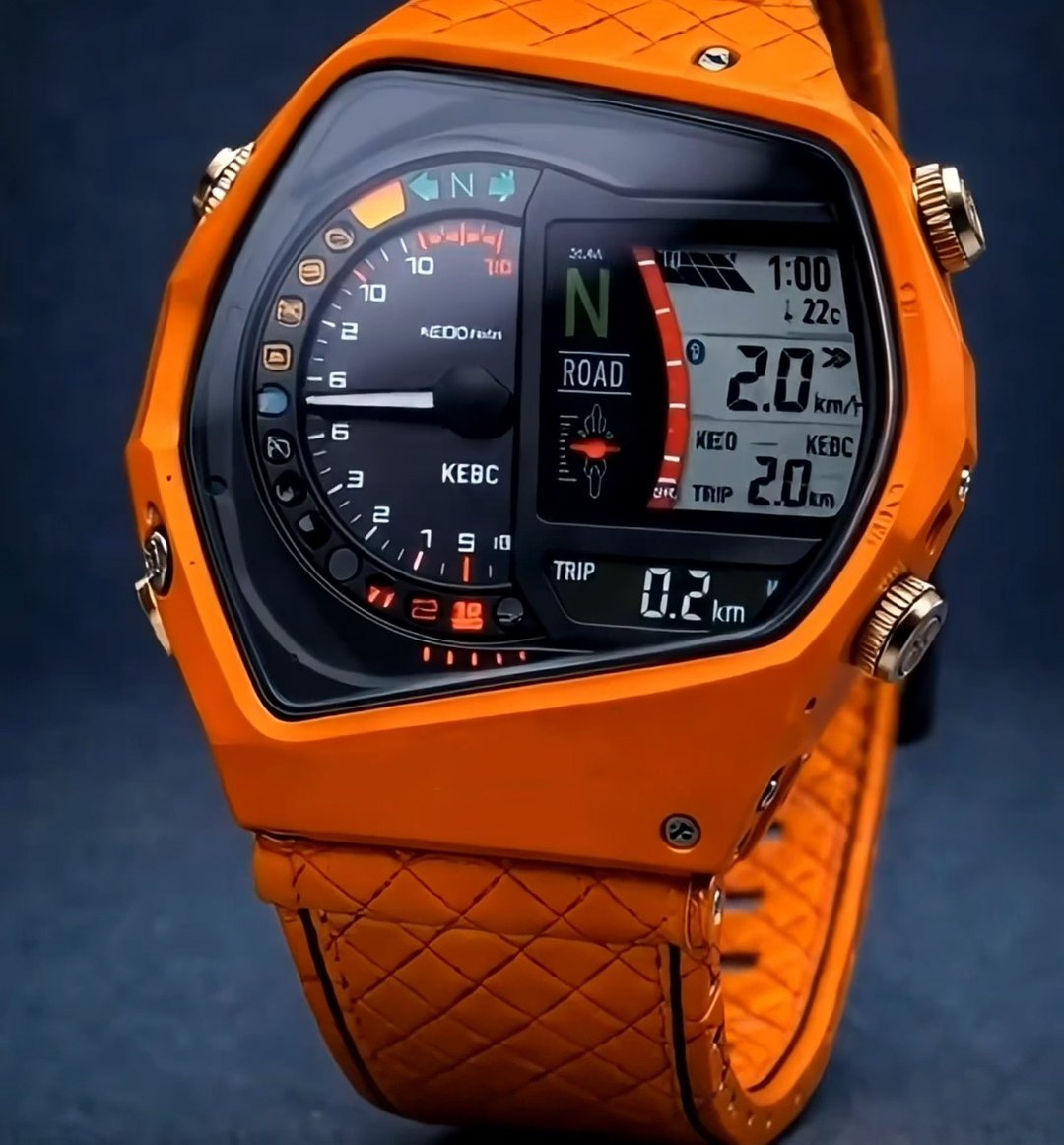 ⌚Yamaha Racing Watch | Dual Analog-Digital Display | Speed & Trip Meter | Rugged Orange Design