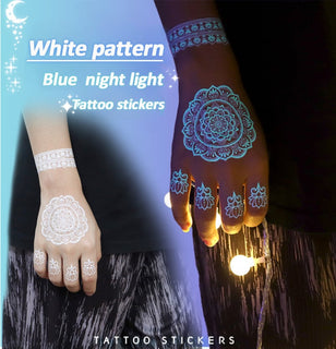 🔥Waterproof Blue Luminous Butterfly Tattoo Stickers - Temporary Body Art for Music Festivals & Parties