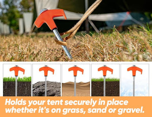 GripLock – Heavy Duty Screw In Tent Stakes