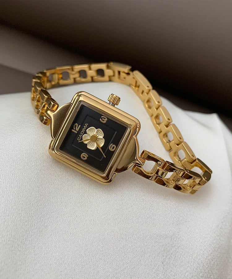 GoldenBloom – Camellia Square Dial Chain Watch