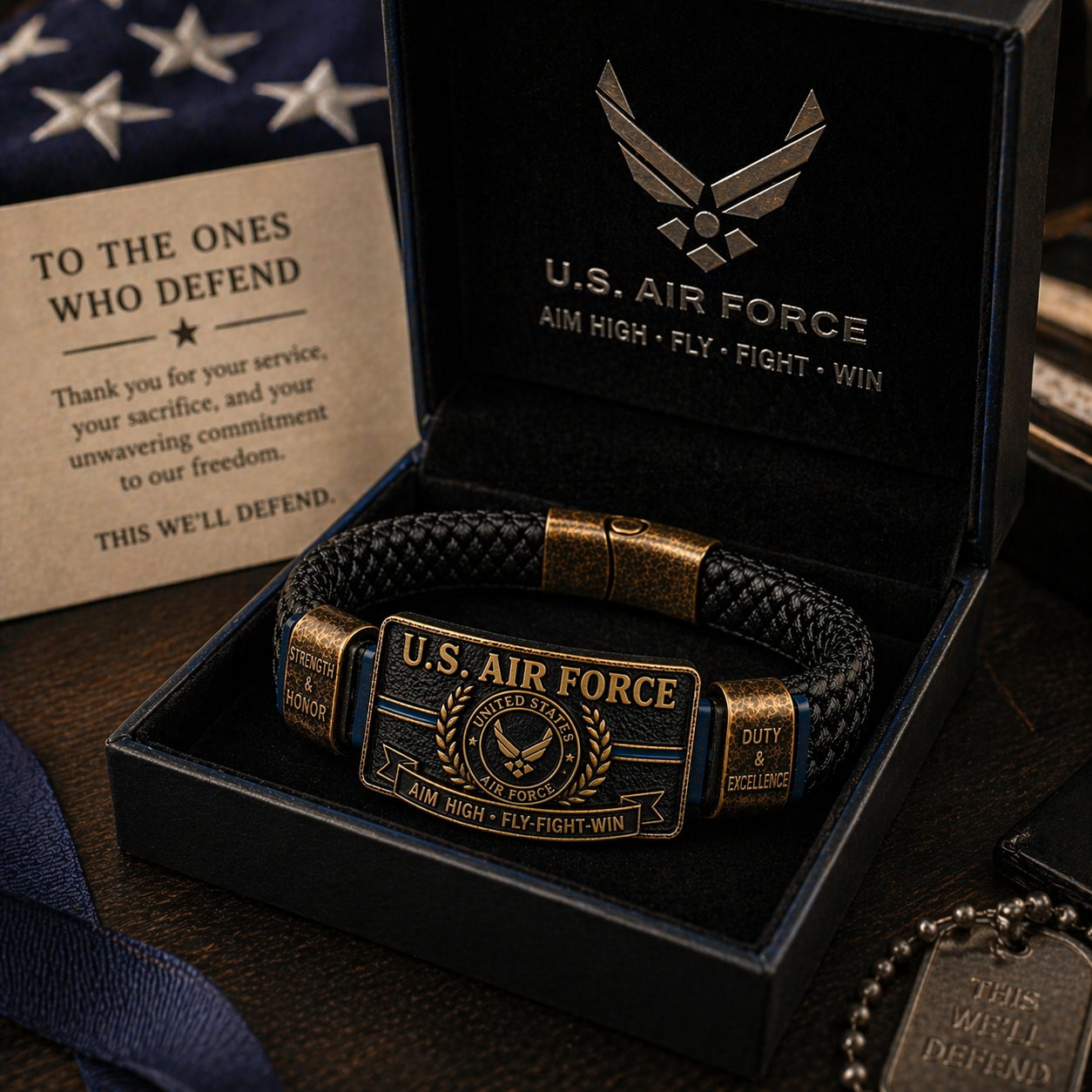 🏆Last Day Promo: 49% OFF - U.S. AIR FORCE “Aim High • Fly-Fight-Win” Bracelet