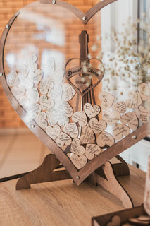 CherishFrame - Wooden Heart Guest Book