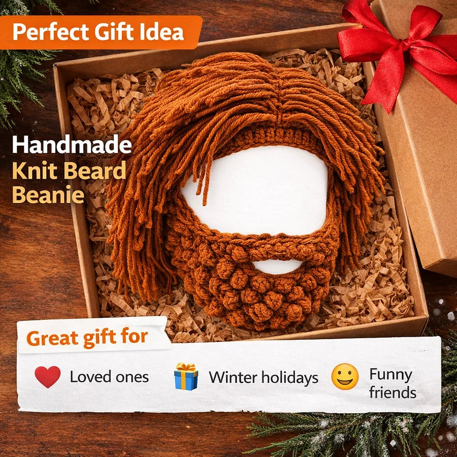 BeardBoss – Knitted Beard Beanie with Hair Wig