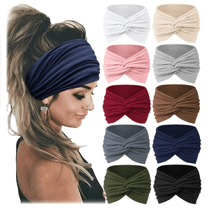 StyleKnot – 10-Pack Wide Knotted Turban Headbands