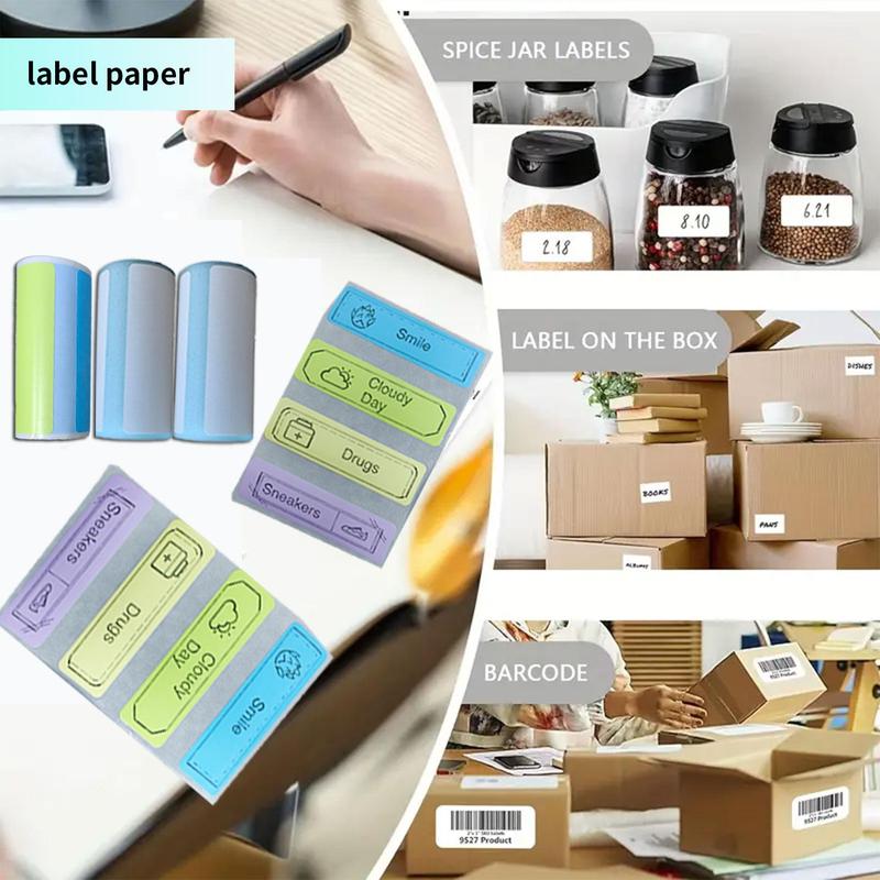 🌈Christmas Hot Sale 49% OFF - Portable Mini Printer , With 5 thermal papers + 5 self-adhesive papers + 3 colored papers + colored pens
