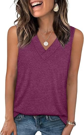 SereneFit - Chic Sleeveless V-Neck Top for Everyday Ease