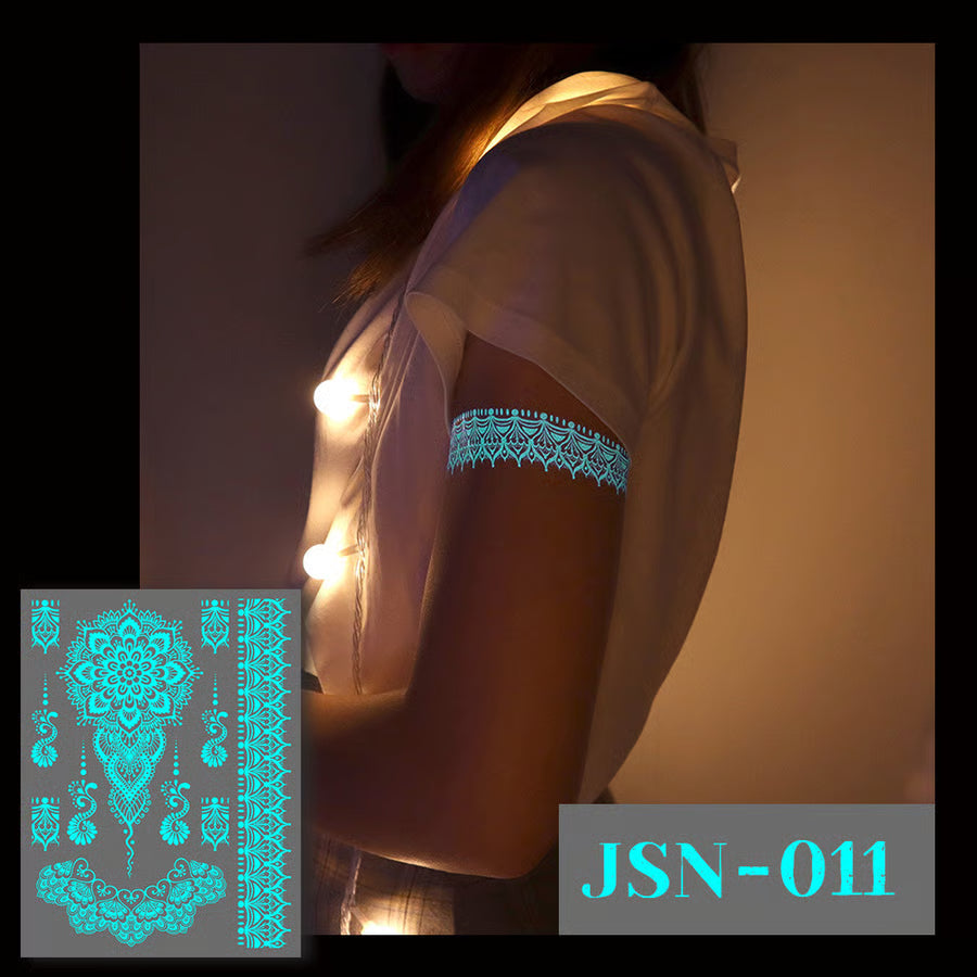 NeonFlutter – Luminous Butterfly Temporary Tattoo Stickers
