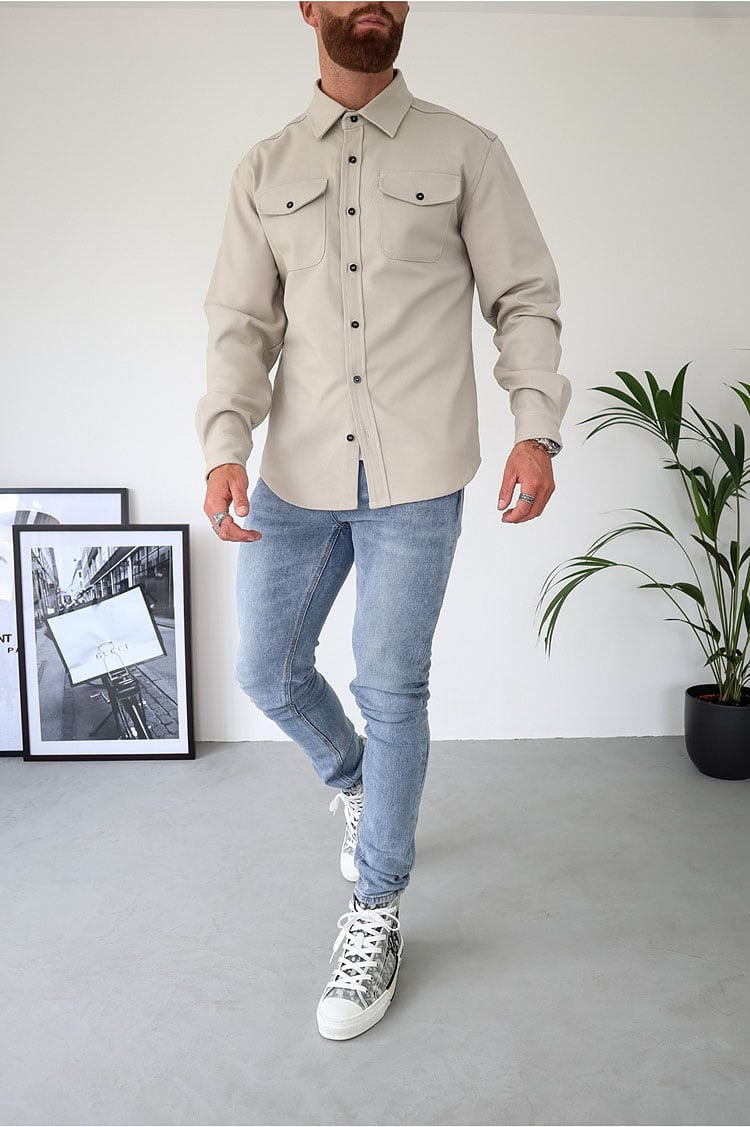 LuxeLayer – Casual Button Down Shirt Jacket