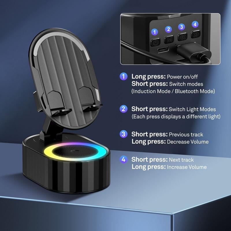 Vionix | Wireless Speaker Stand | Powerful Audio & Handy Charger