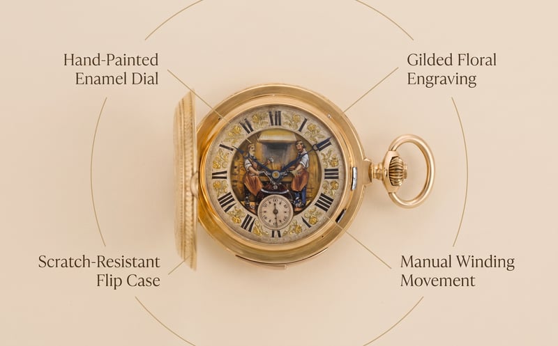 HeritageTime – Gold-Plated Mechanical Pocket Watch