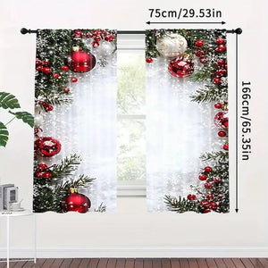 FestiveGleam - Christmas Ball Holiday Curtains