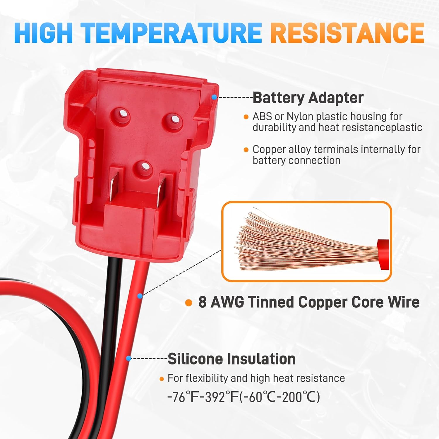 PowerStart – Car Jumper Cables with Battery Adapter