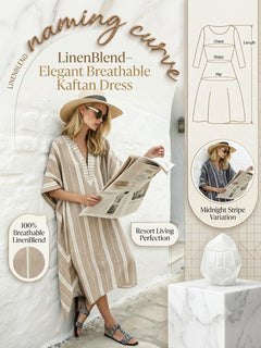 LinenBlend – Elegant Breathable Kaftan Dress