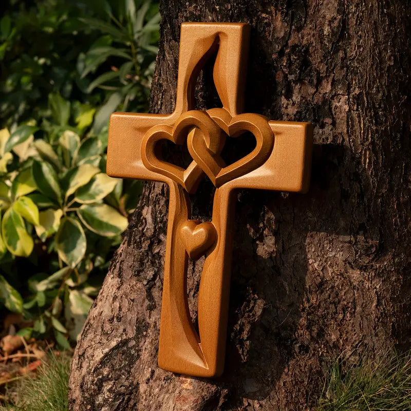 HeartFusion - Intertwined Wooden Cross