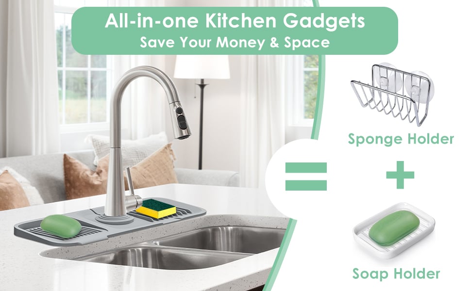 SplashMate - Adjustable Silicone Faucet Mat | Always Clean, Never Wet!