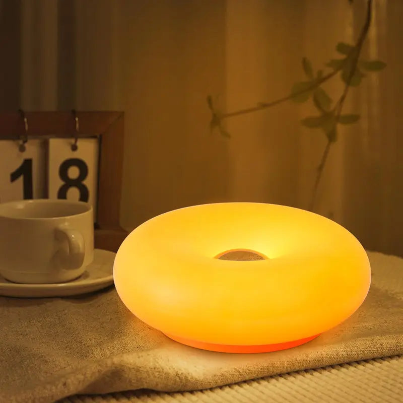 GlowNest – Touch-Control Doughnut Ambient Lamp