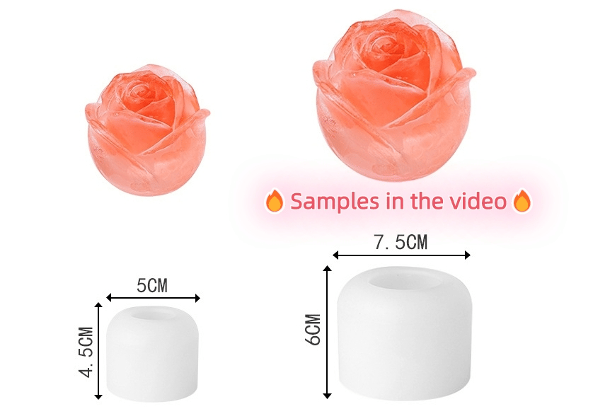 RoseChill - 3D Ice Cube Mold for Elegant Drinks