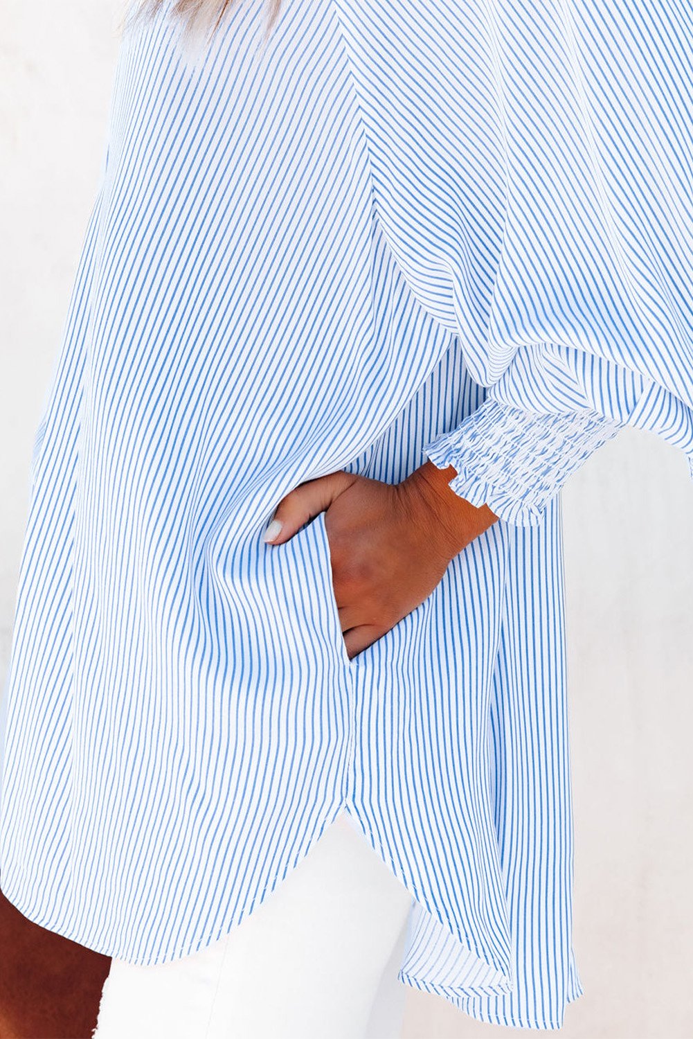 LUXE - Breezy Striped Tunic Shirt