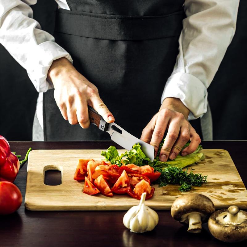 CocoSlice - Artisan Wood Handle Santoku Knife