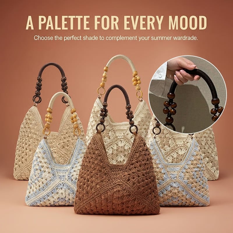 Woven Straw Shoulder Bag