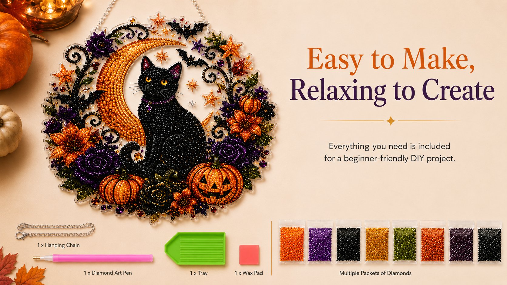 MystiCat – Sparkling Halloween Hanging Kit