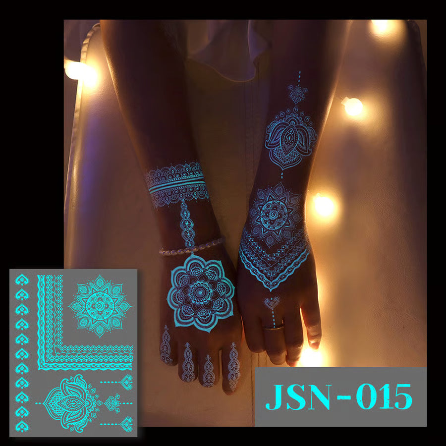 NeonFlutter – Luminous Butterfly Temporary Tattoo Stickers