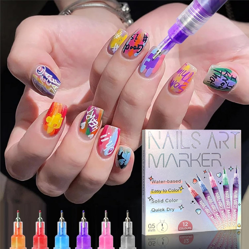12 Colors - Nail Art Pen Set