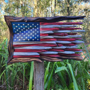 FreedomForge - Handcrafted Wooden American Flag