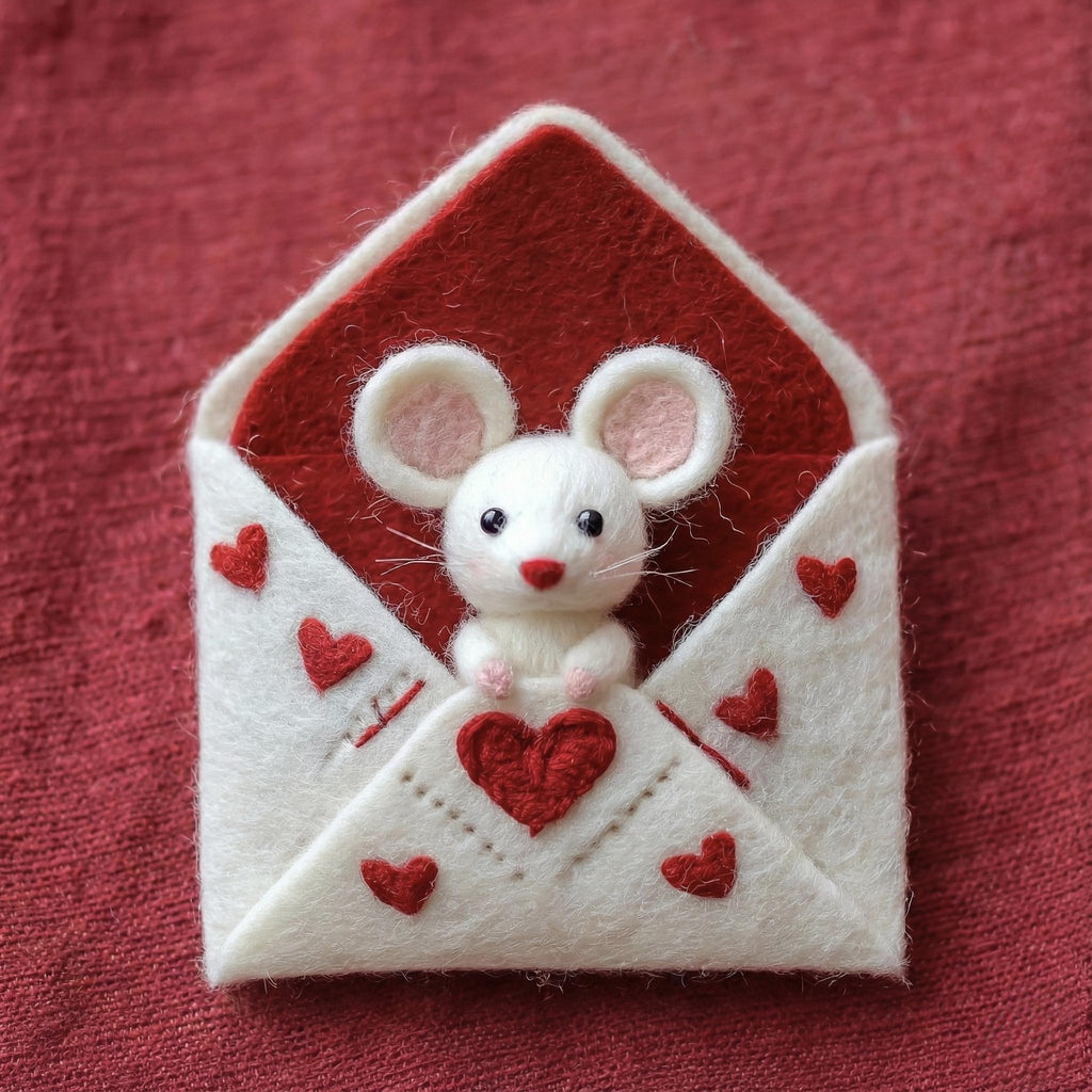 LoveMouse – Needle Felted Valentine’s Gift