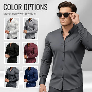 EternaStyle – Elegant Lapel Long Sleeve Shirt