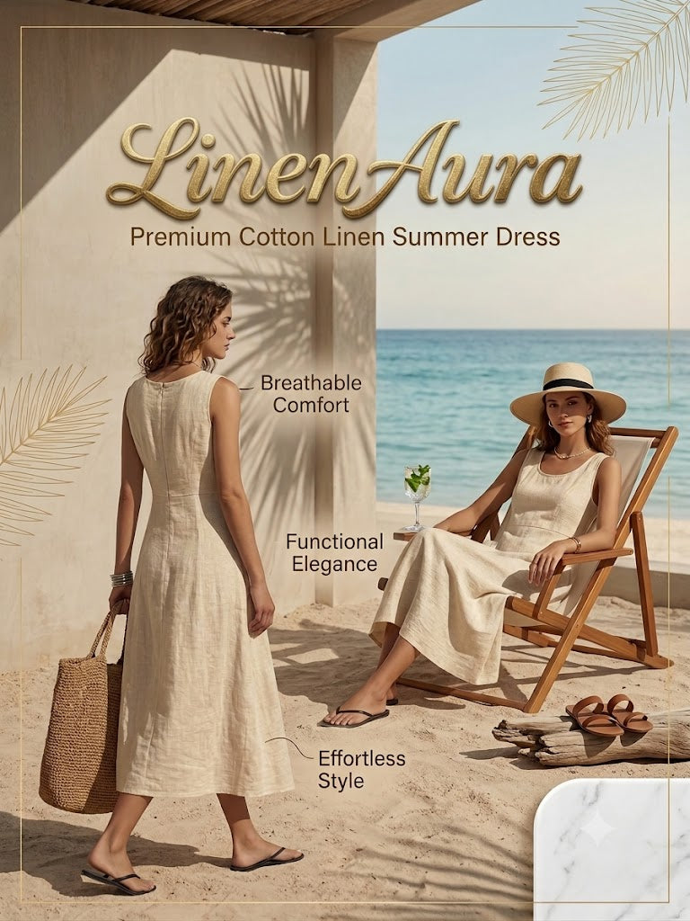 LinenAura – Premium Cotton Linen Summer Dress
