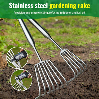 SoilTamer - Durable Stainless Steel Rake