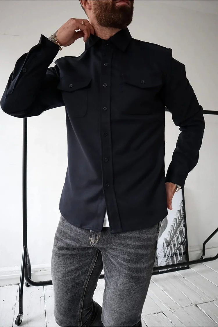 LuxeLayer – Casual Button Down Shirt Jacket