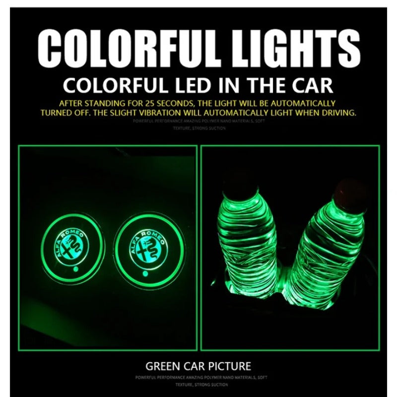 NeonCruise - 7-Color Ambient Car Coasters | Tap-Control Glow System