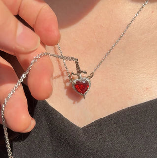 LoveGuard - Heart and sword couple necklace