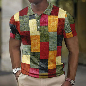 PlaidFlex – Vintage Waffle Polo Shirt