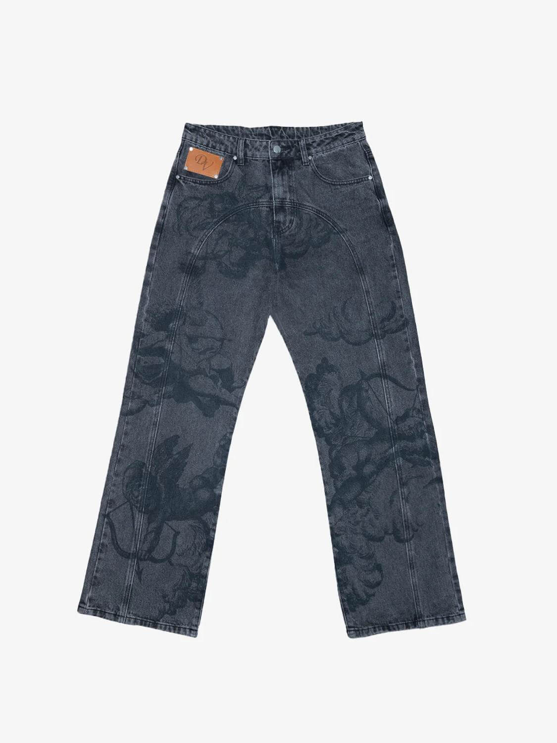 UrbanHeart - Washed Blue Street Jeans – Iconic Baggy Design