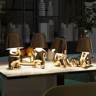 LumiThink – Elegant Gold Thinker Touch Lamp