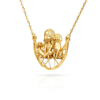 Paw & Heart – Custom Girl With Dogs Necklace