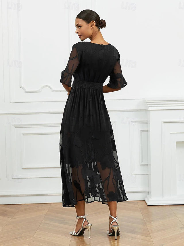 Lunessa | V-Neck Evening Maxi Dress
