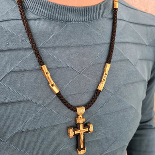 DivineGrace – Handcrafted Rosary with Ornate Golden Crosses