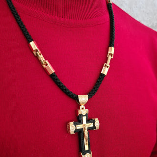 DivineGrace – Handcrafted Rosary with Ornate Golden Crosses