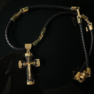 DivineGrace – Handcrafted Rosary with Ornate Golden Crosses